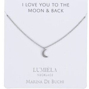 NWT I love you to the moon & back silver necklace by Marina De Buchi